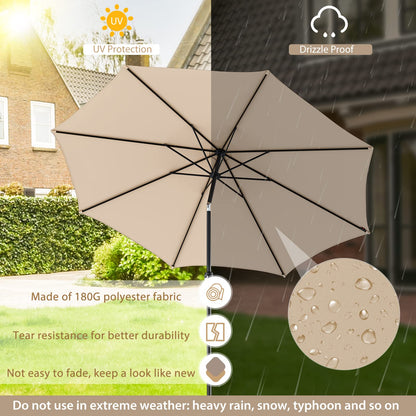 112 Solar Powered LED Lights Patio Umbrella with Tilt