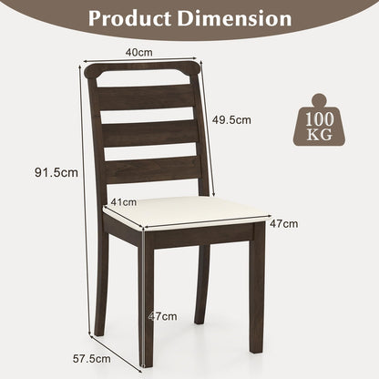 Modern Dining Chair Set of 2 Upholstered Farmhouse Chairs with Rubber Wood Frame