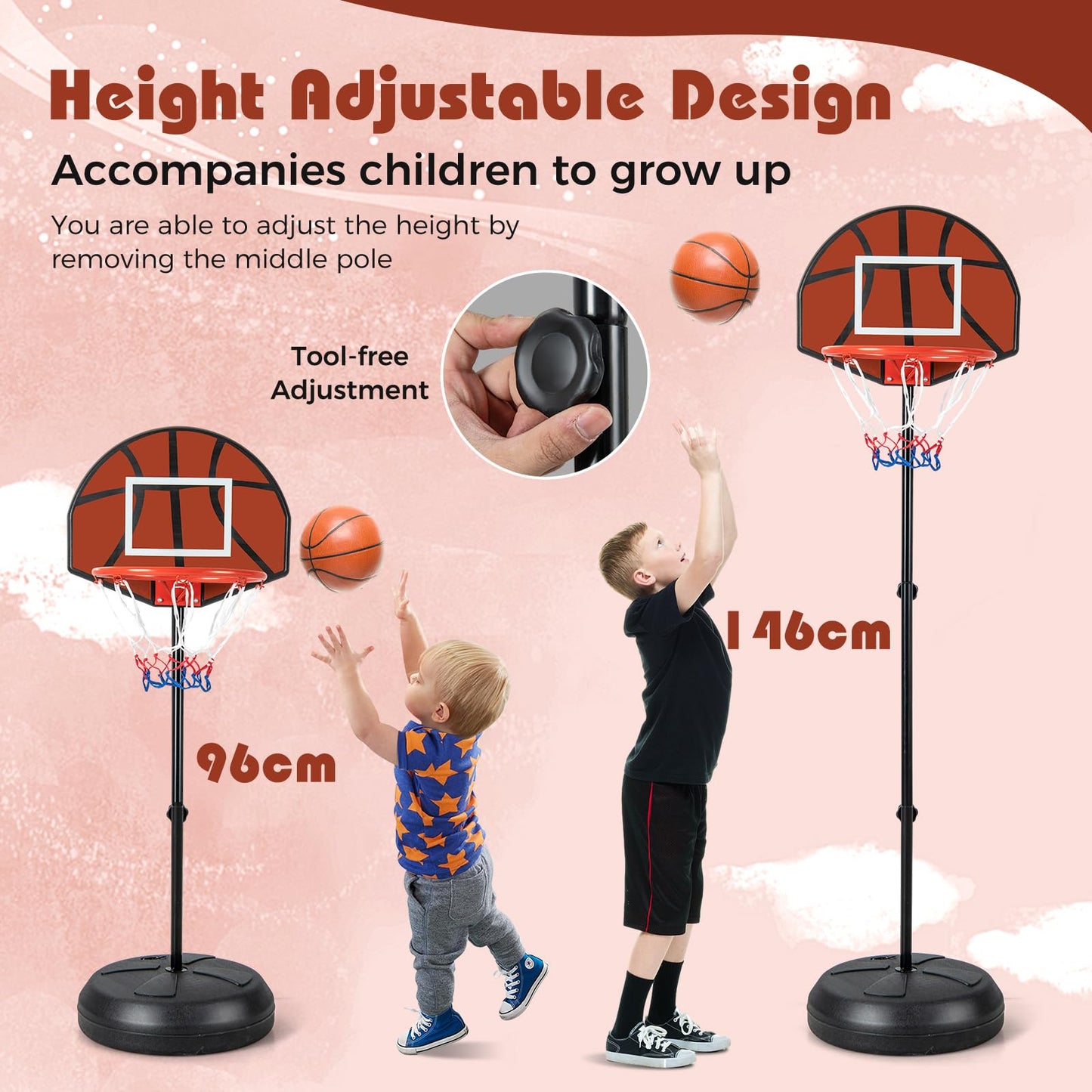 2-in-1 Toddler Kids Basketball Hoop with Dart Board