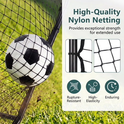 Foldable Football Rebounder Net, Football Training Net with Metal Frame