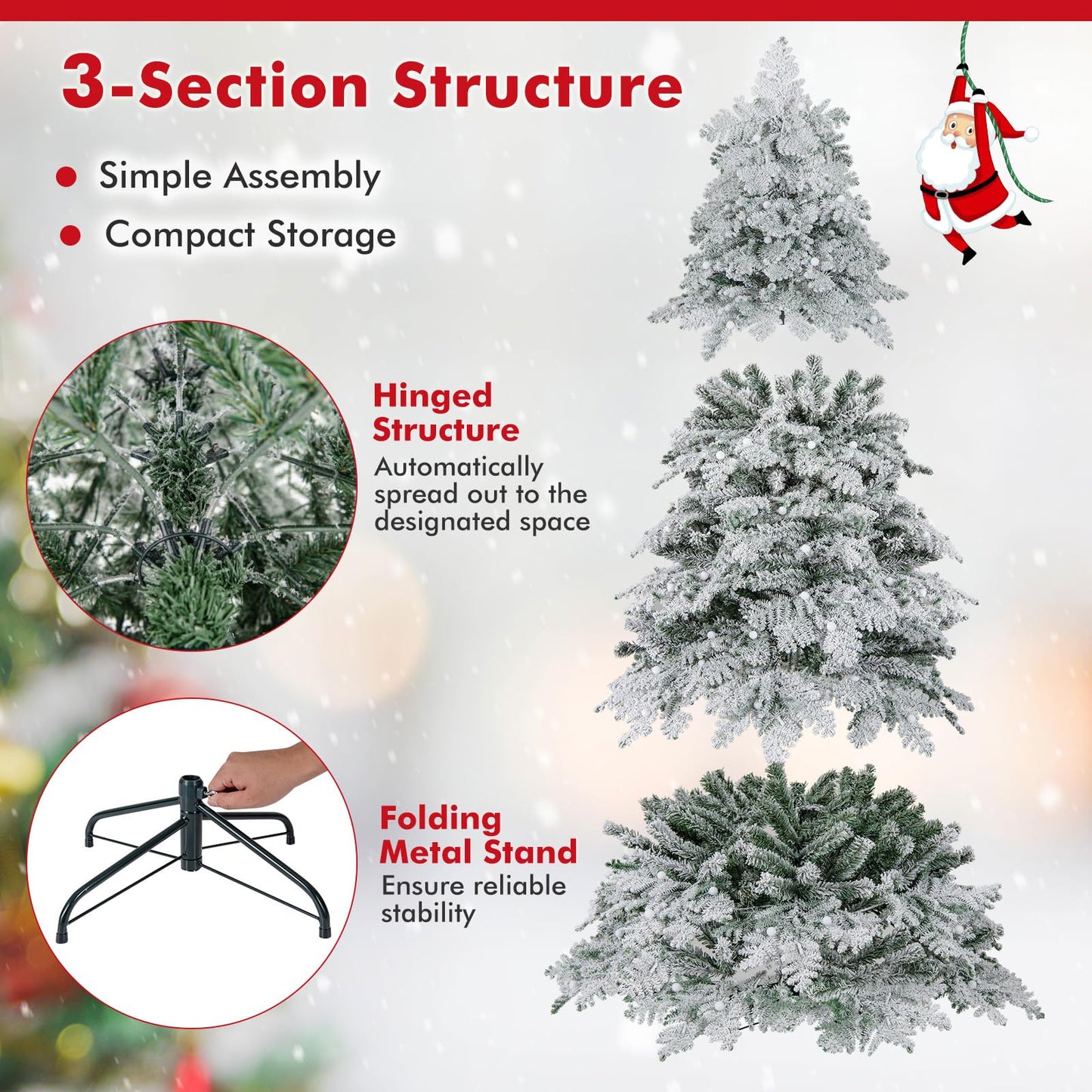 Pre-Lit Artificial Christmas Tree with Mixed Branch Tips