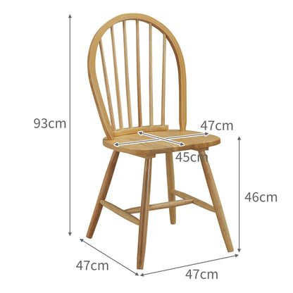 2 Piece Wooden Kitchen Dining chairs with High Spindle Back