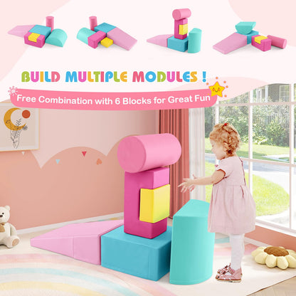 6 Pieces Colorful Kids Climb and Crawl Foam Play Set