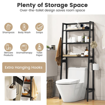 Over The Toilet Storage Shelf with Adjustable Adjustable Bottom Bar