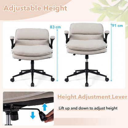 Criss Cross Office Chair on Wheels, Wide Seat Desk Chair
