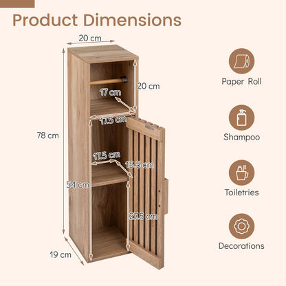 Slim Bathroom Cabinet, Freestanding Toilet Paper Holder