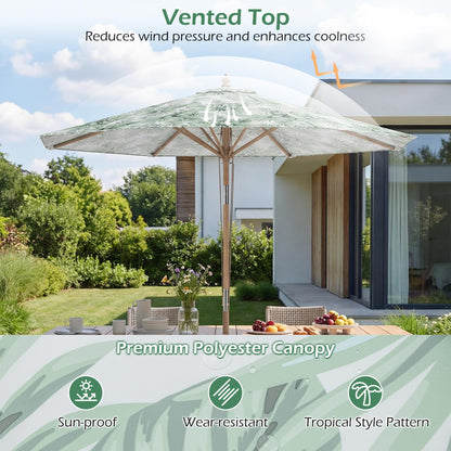 Garden Parasol, Outdoor Heavy Duty Umbrella with Push Button Tilt