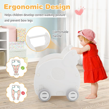 2 in 1 Toddler Push Along Shopping Cart with Storage Chest