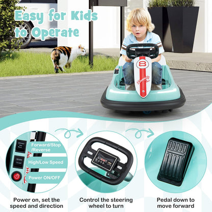 Electric kids Ride-on Bumper Car with 360° Spinning and Dual Motors