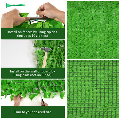 Ivy Leaf Trellis Expandable Artificial Hedge Fence