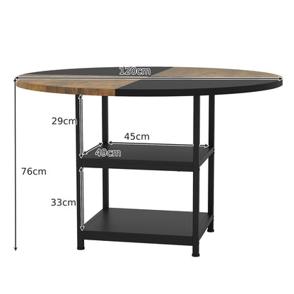 120 cm Dining Table with 2-tone Color-blocked Design