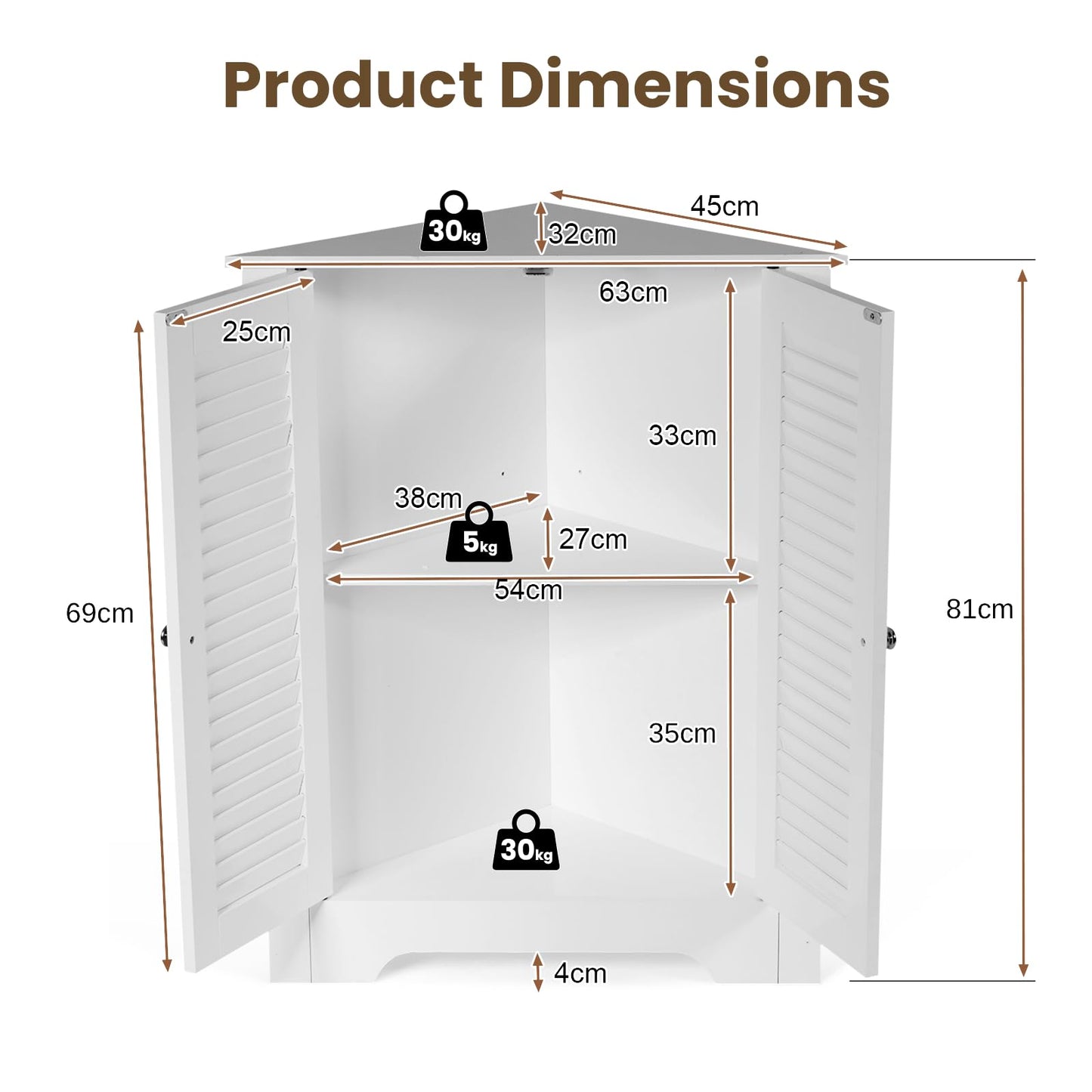 Triangle Bathroom Cabinet, Corner Bathroom Storage Unit Floor Cupboard