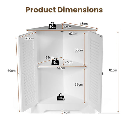 Triangle Bathroom Cabinet, Corner Bathroom Storage Unit Floor Cupboard