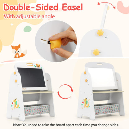 Kids Art Easel and Chair Set with Magnetic Whiteboard