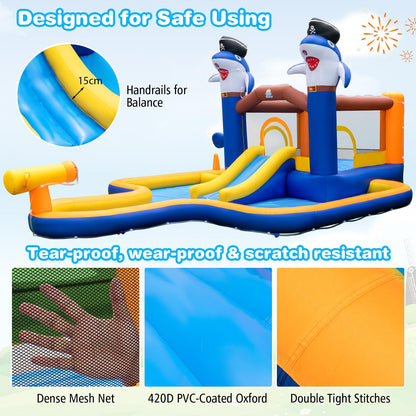 7-In-1 Water Slide Park with Splash Pool