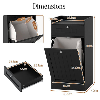 Bathroom Storage Cabinet with Drawer and Removable Hamper