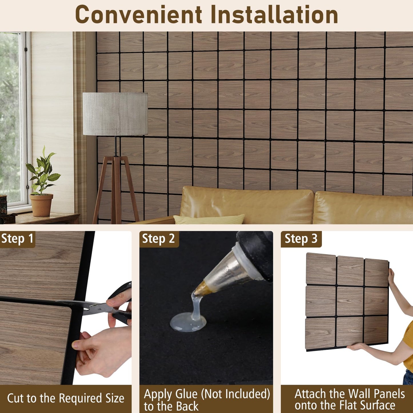 4 Pack Acoustic Panels for Walls 62 x 62 cm Sound Absorbing Panel