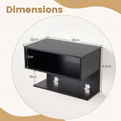 Floating Bedside Table, Wall Mounted Nightstand