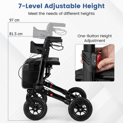 Walker for Seniors with Seat Folding Rollator Walker with Pneumatic Tires