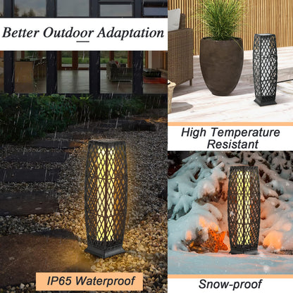 Rattan Solar Powered Landscape Lights with Automatic Switch and Large Capacity Batteries