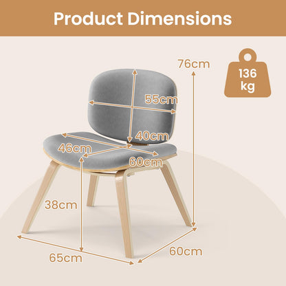 Modern Accent Chair with Curved Backrest and Padded Seat