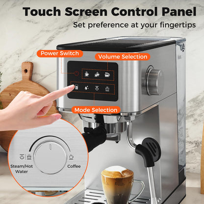 Coffee Maker with Milk Frother 20 Bar Espresso Machine