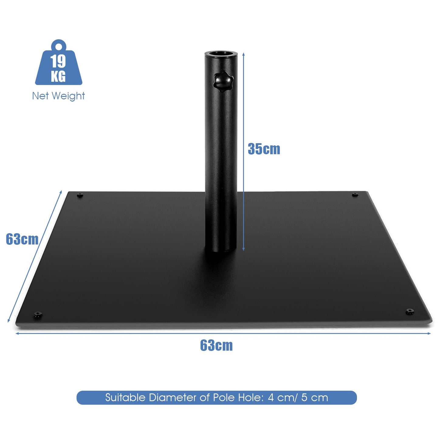 Parasol Base, Heavy Duty Square Market Umbrella Base Stand