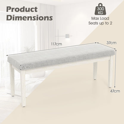Upholstered Dining Bench Shoe Bench with Rubber Wood Legs and 300 KG Max Load