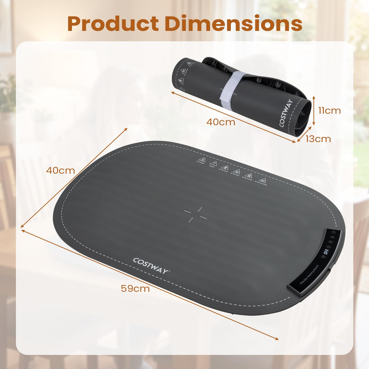 Electric Food Warming Mat, Roll-Up Buffet Warmer 7 Heat