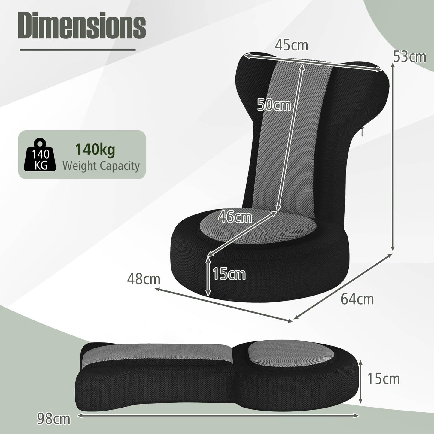 Lazy Sofa Chair with Adjustable Headrest and Backrest