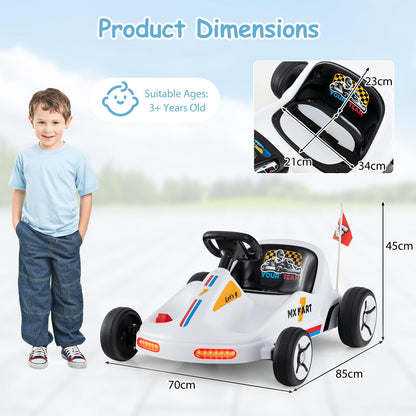 12V Kids Electric Go Kart with Remote and 3 Speeds and Lights
