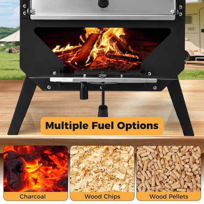 45 cm Outdoor Pizza Oven with Pizza Stone and Oxford Cloth Cover