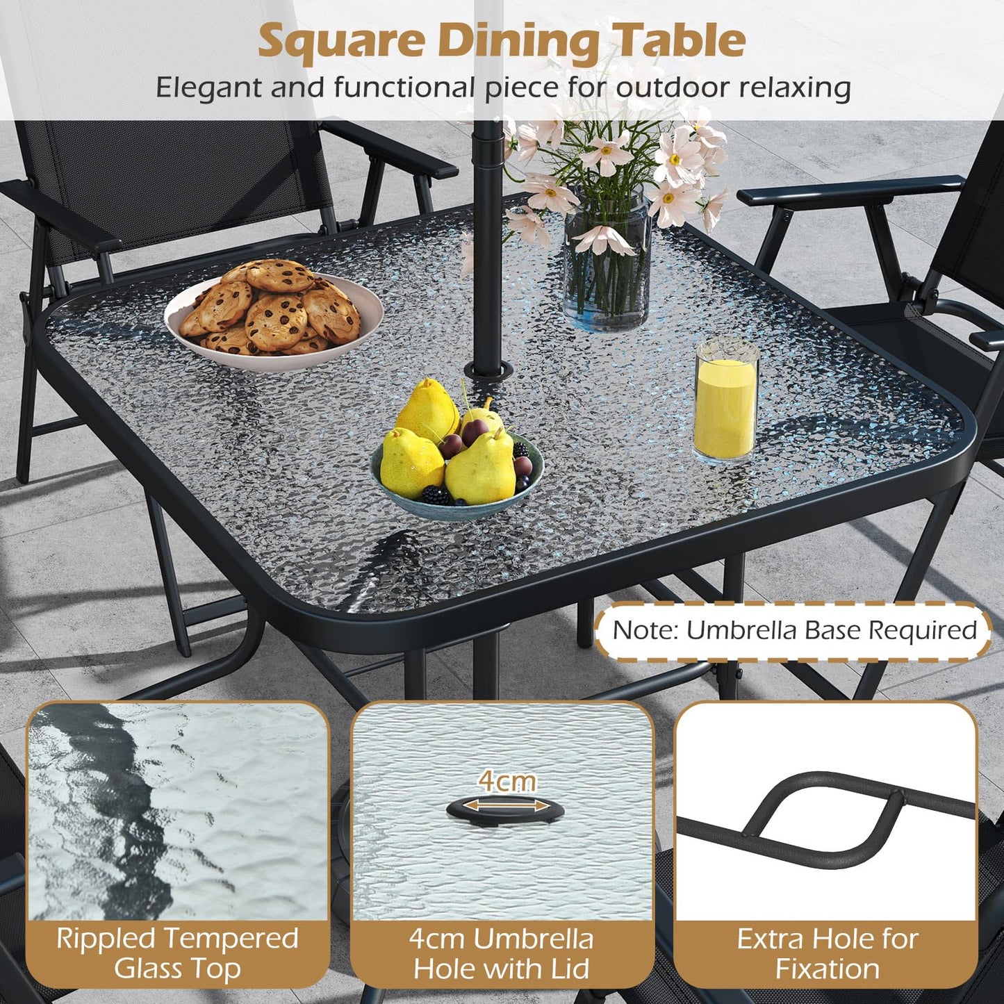 Outdoor Dining Furniture with 4 Chairs