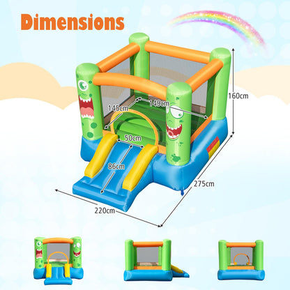 Inflatable Bouncy Castle, Kids Jumping House with Slide, Carrying Bag