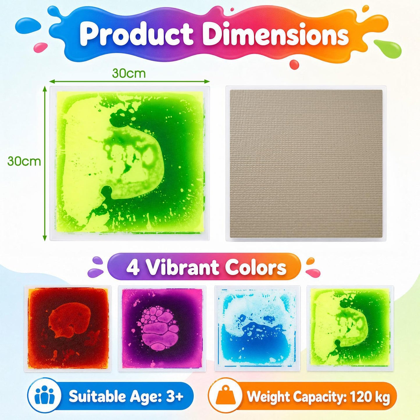 Glow-in-the-Dark Liquid Sensory Floor Tiles for Toddlers