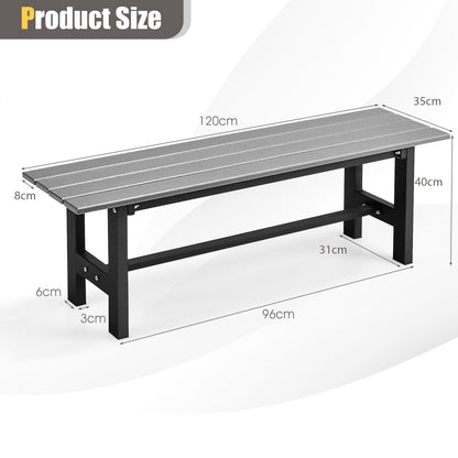 Metal Frame Outdoor Dining Bench Chair Leisure Porch Seating
