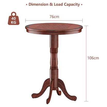 Wooden Pub Pedestal Dining Table with Stable Base and Spacious Tabletop