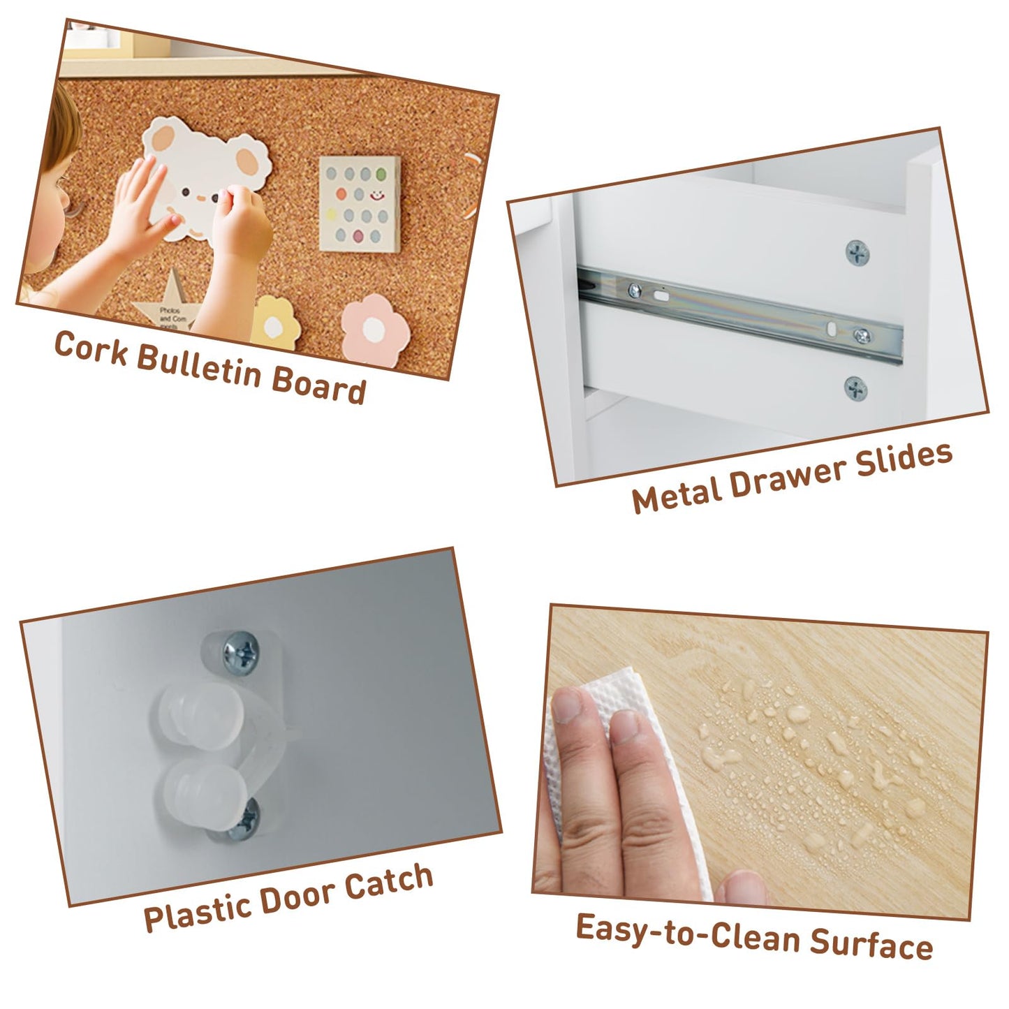 Kids Study Desk and Chair Set with Shelves and Storage Cabinet