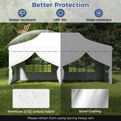 3m x 6m Outdoor Garden Shelter with 6 Sidewalls and Carrying Bag