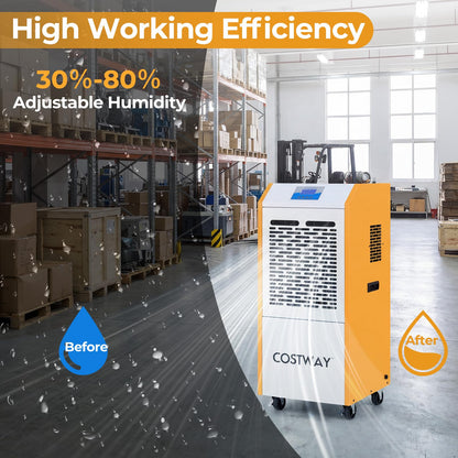 110L/Day Commercial Dehumidifier, 600m² Coverage Industrial Air Dehumidifiers Building Dryer