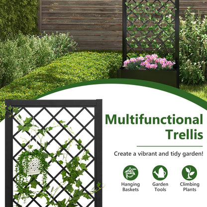 112CM Metal Planter Box with Trellis for Climbing Plants