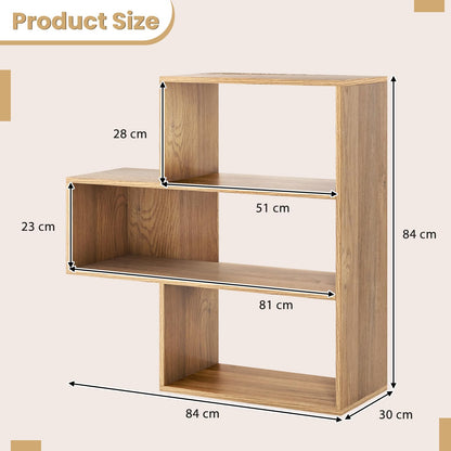 Wooden Bookshelf, 3 Tier Freestanding Separable Bookshelf