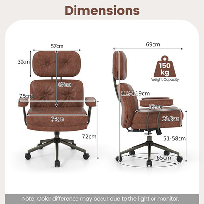 Home Office Chair, Mid Century Modern Suede Fabric Computer Desk Chair