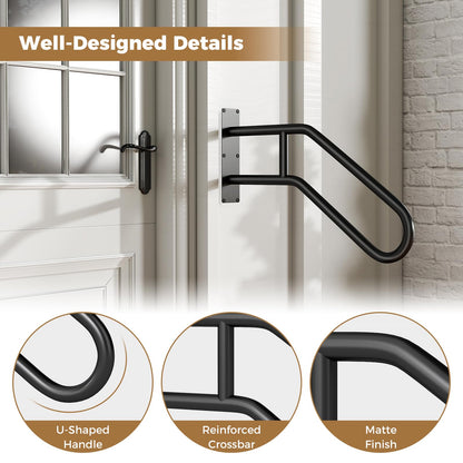 Giantex Handrail for Outdoor Steps Wall Mount Non-Slip Safety Railings for 1-3 Steps
