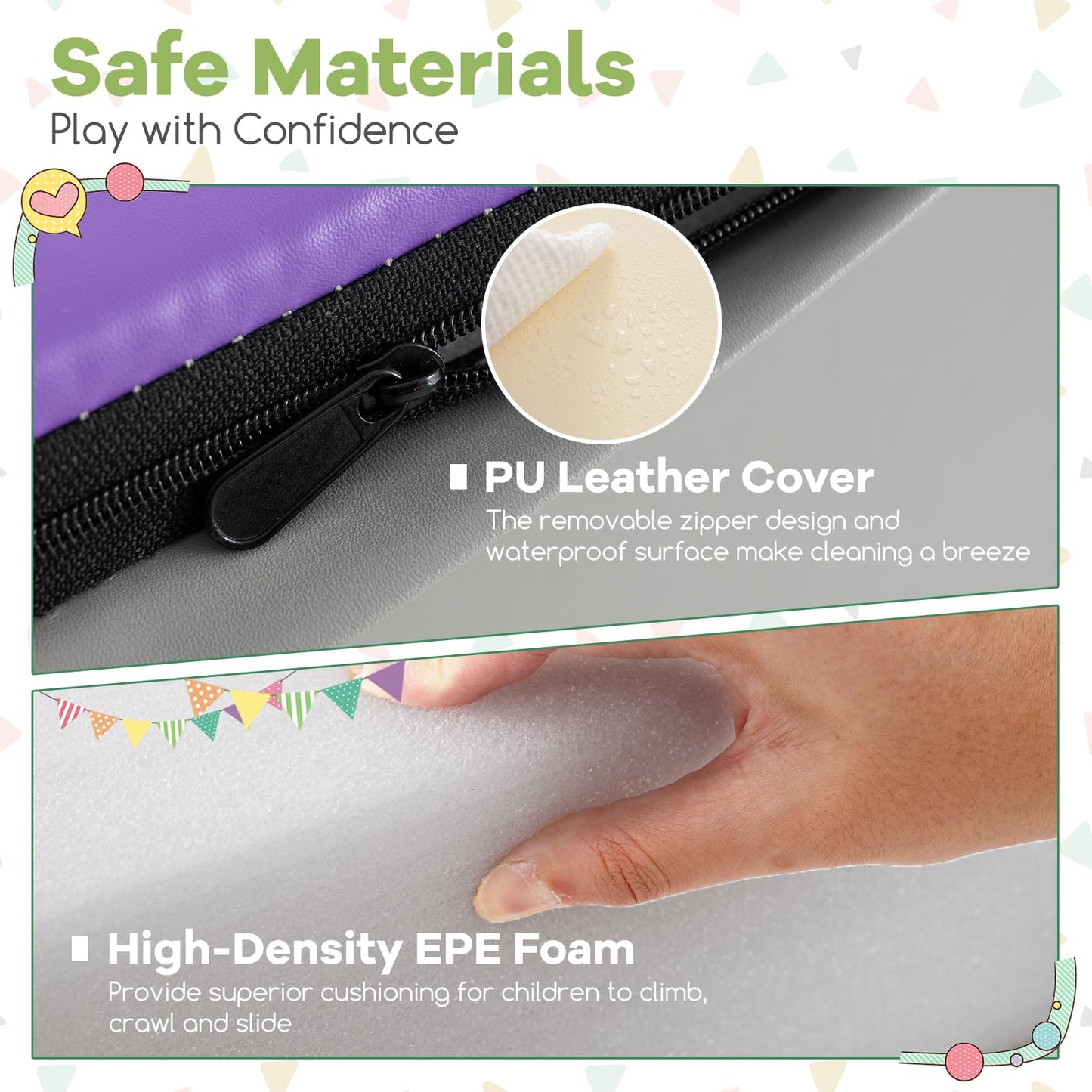 4-Piece Climb and Crawl Foam Block Play Set for Infant Baby