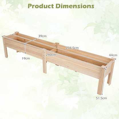 Raised Garden Bed, Wooden Elevated Planter Box with Legs and Drainage Holes