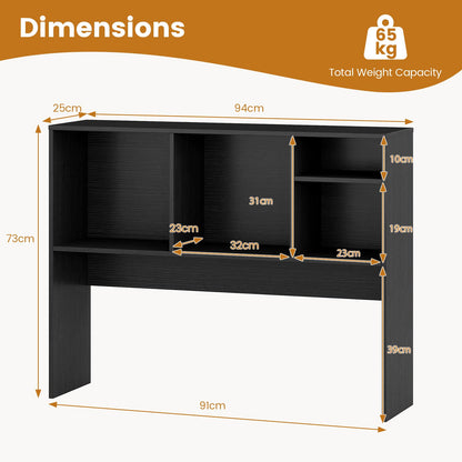 Desktop Bookshelf, Wooden Countertop Storage Hutch Bookcase