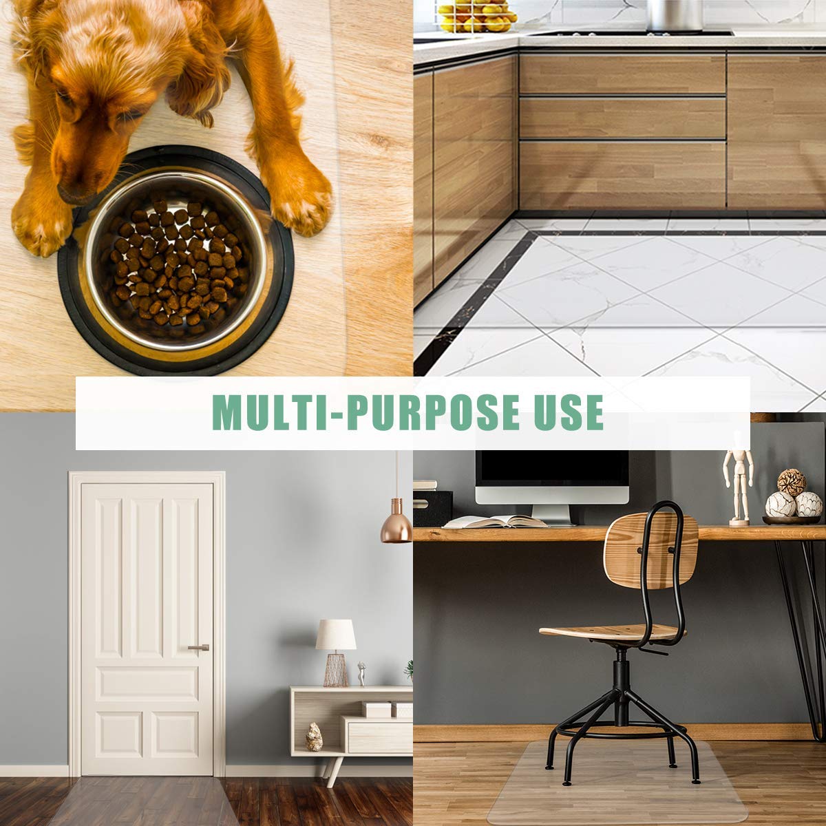 120x120cm Office Chair Mat, Transparent Non Slip PVC Floor Protection Mat