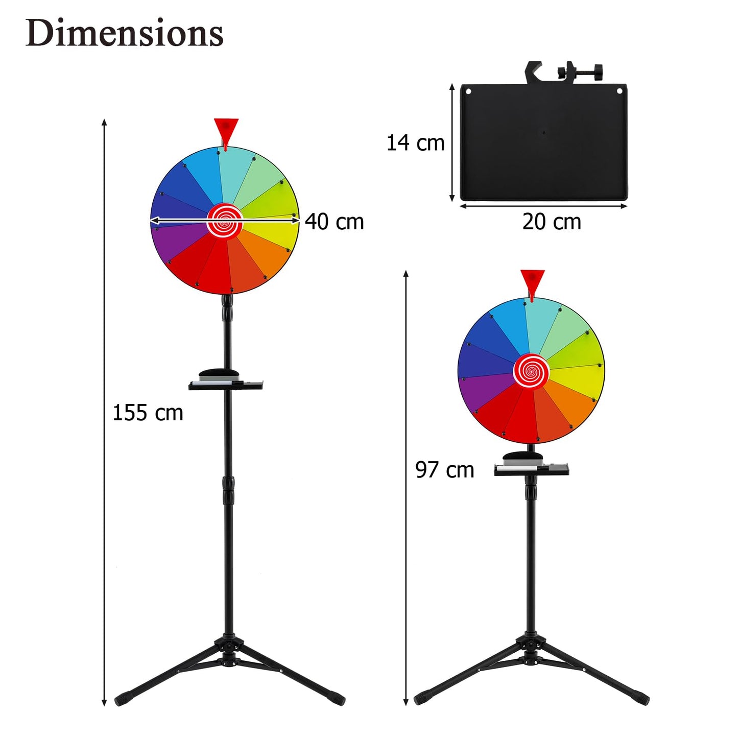 40 cm Prize Wheel with Folding Tripod Floor Stand