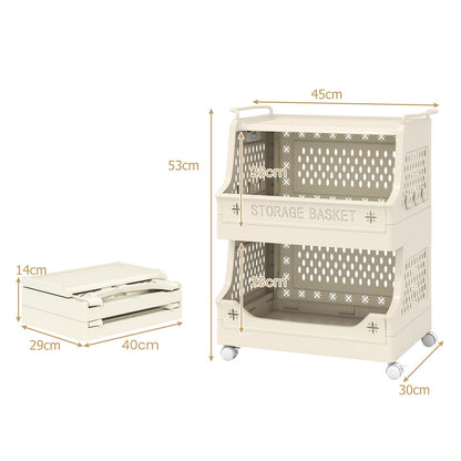 3/4/5/6 Tier Rolling Laundry Basket with Wheels and Handles for Laundry Room